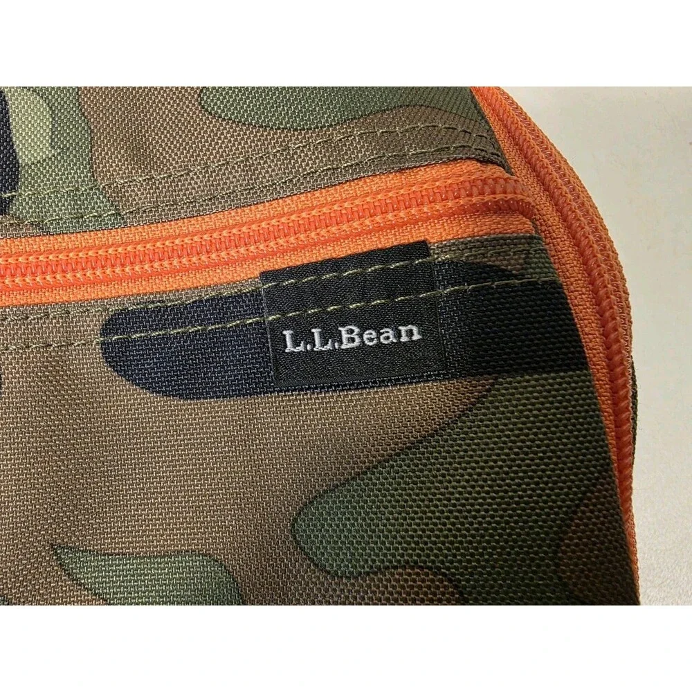 LL Bean Messenger Commuter Bag Camo Orange  Padded Organizer Missing Strap